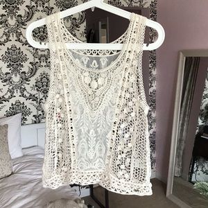 Garage sheer crochet top